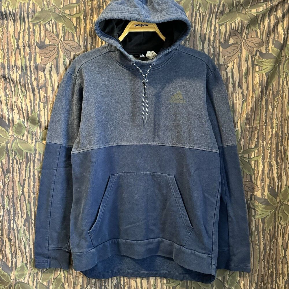 Y2K‎ Adidas Hoodie Men Medium Mock Neck Sportswear Athletic Workout Vtg